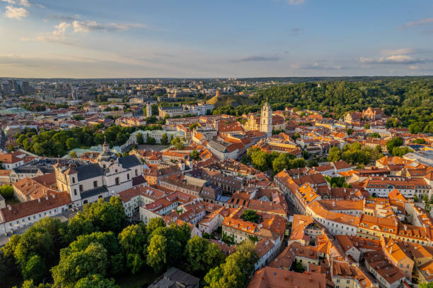 istock Aerial summer evening sunset view of Vilnius old town, Lithuania 2156873421
