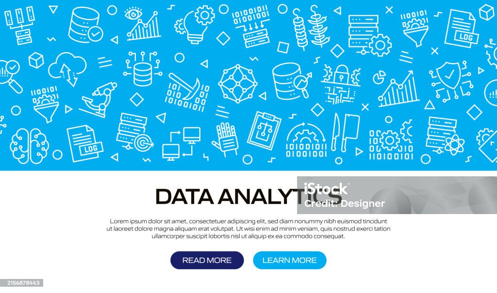 Data Analytics Header Image Data Analytics Related Banner Design For Web Page Headline Brochure ...