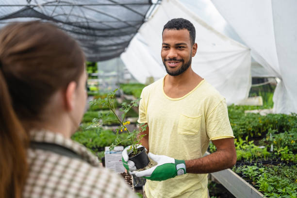 istock Garden Center Teamwork with Diverse Horticulturists 2156879084