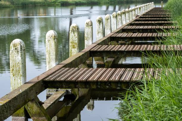 istock Landing stage on a canal 2156883513