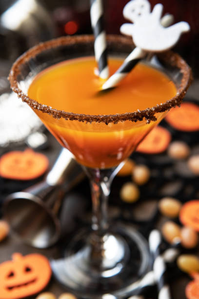 istock Halloween pumpkin orange cocktail. Festive drink 2156883784