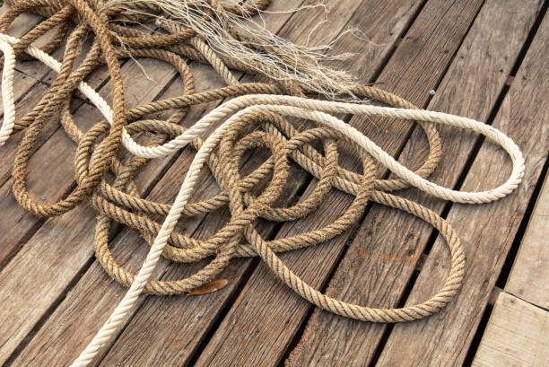 istock Rope on a wooden background 2156883937