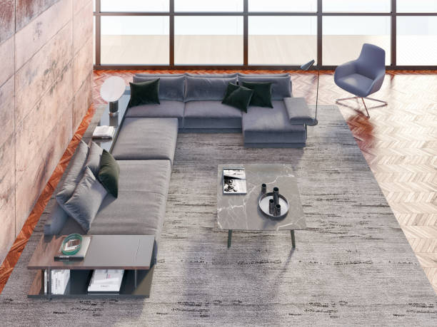 istock Large luxury modern bright interiors Living room mockup illustration 3D rendering image 2156884394