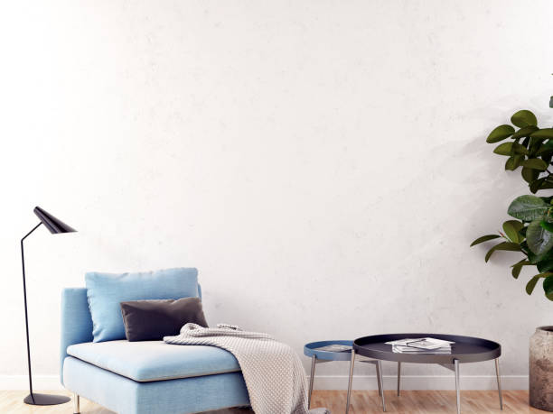 istock Large luxury modern bright interiors Living room mockup illustration 3D rendering image 2156884434