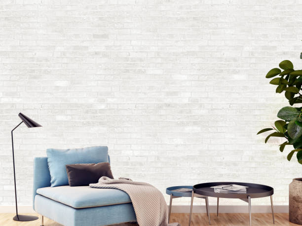 istock Large luxury modern bright interiors Living room mockup illustration 3D rendering image 2156884531