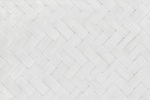 istock Old white bamboo weave texture background, pattern of woven rattan mat in vintage style. 2156884592