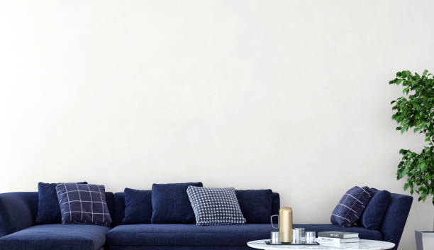 istock Large luxury modern bright interiors Living room mockup illustration 3D rendering image 2156884730