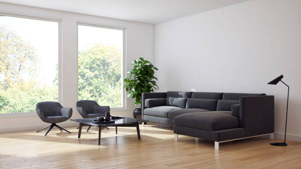 istock Large luxury modern bright interiors Living room mockup illustration 3D rendering image 2156884786