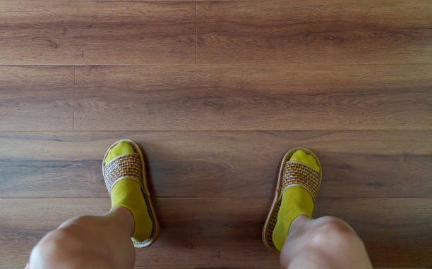 istock Men Wear Slipper in Home 2156885214