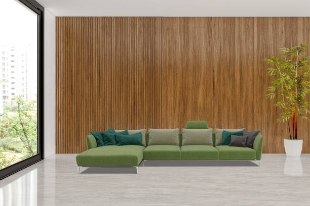 istock Large luxury modern bright interiors Living room mockup illustration 3D rendering image 2156886925