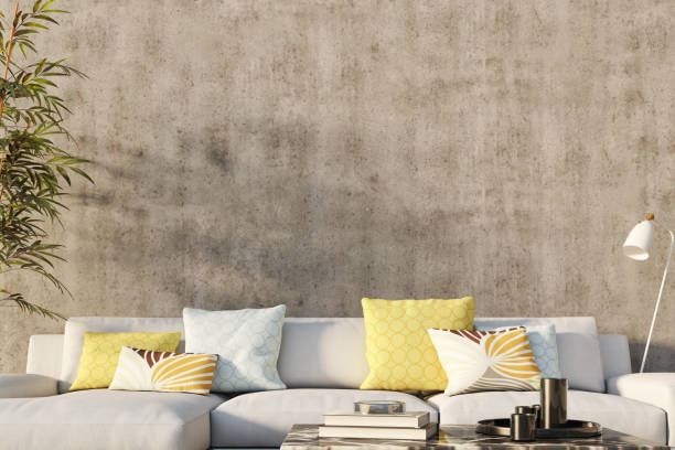 istock Large luxury modern bright interiors Living room mockup illustration 3D rendering image 2156887256