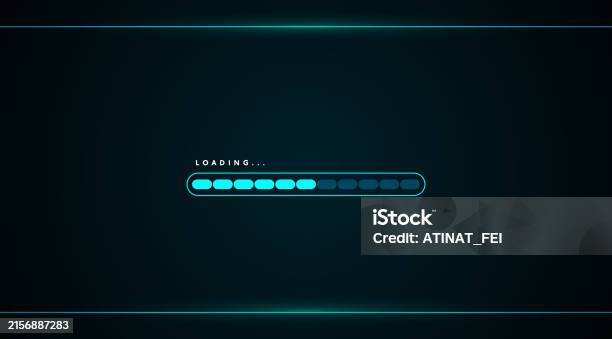 Blue Loading Bar Abstract Technology Interface Hud Vector Design For ...