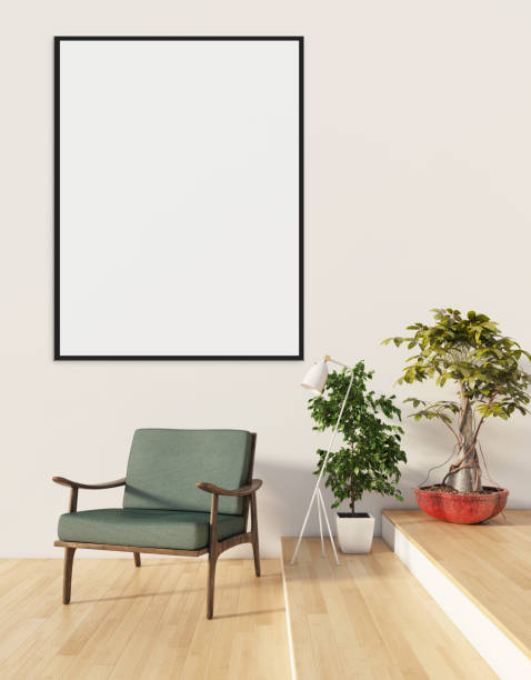 istock Large luxury modern bright interiors Living room mockup illustration 3D rendering image 2156887292