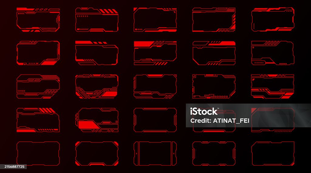Red Interface Gif Red Abstract Frames Technology Futuristic Interface Hud Vector Design ...
