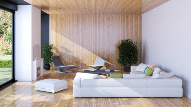 istock Large luxury modern bright interiors Living room mockup illustration 3D rendering image 2156888835