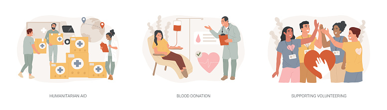 Community Help Drawing Community Help Isolated Concept Vector Illustration Set Stock ...
