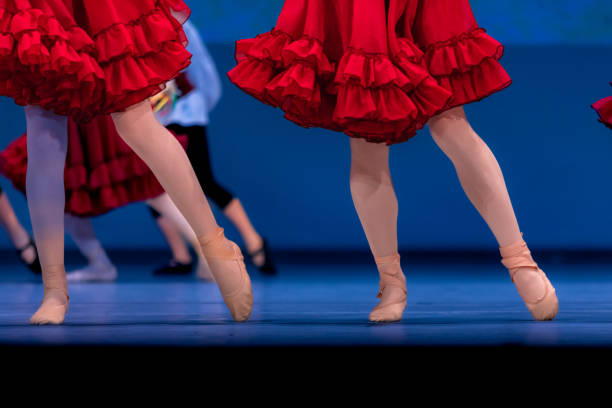 istock Closeup of ballerinas dancing on stage. 2156890163