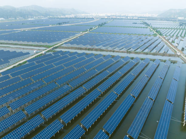 istock Aquaculture farm, solar power generation 2156891141
