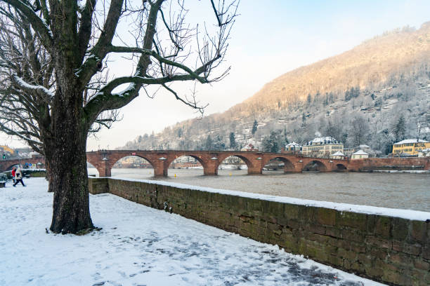 HDR of Heidelberg cityscape, in front die alte bruecke (old bridge) and river nekar.