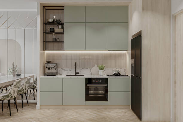 istock A minimalist kitchen with clean lines and neutral-toned interior cabinet and cupboard 2156893965
