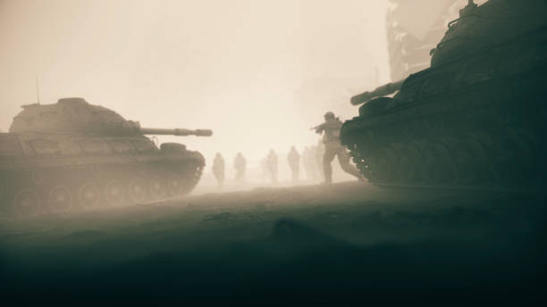 istock Army Battle Scene Soldiers And Operation War Scene Image 2156893972