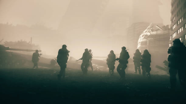 istock Army Battle Scene Soldiers And Operation War Scene Image 2156893985