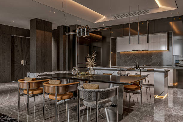 istock A sumptuous kitchen characterized by a fusion of classic and marble surfaces. 2156894001