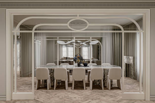 istock show flat interior design modern nature dining area daylight minimal decoration style home design concept 2156894789