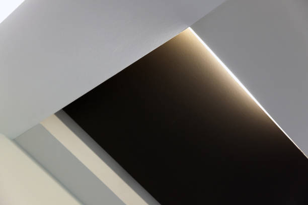istock Abstract minimal interior details. Dark ceiling niche 2156895383