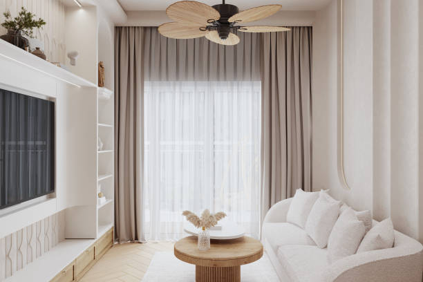 istock A modern living room interior features a sprawling window that showcases city view 2156896661