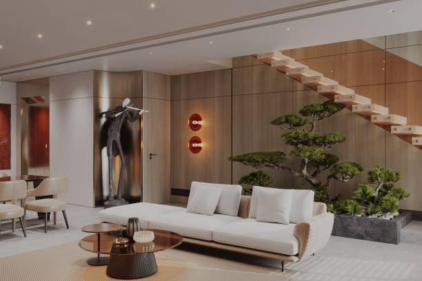 istock Interior design of modern living room with sophisticated composition 2156896752