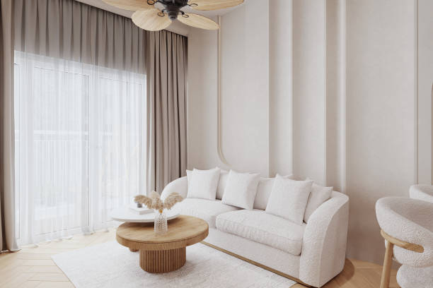 istock Modern Minimal clean clear contemporary living room home interior design daylight 2156896859