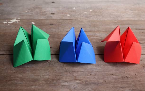 istock Origami paper fortune teller on wood background 2156897282
