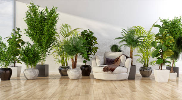 istock Large luxury modern bright interiors Living room mockup illustration 3D rendering image 2156897887
