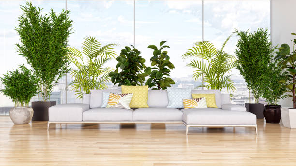 istock Large luxury modern bright interiors Living room mockup illustration 3D rendering image 2156897950
