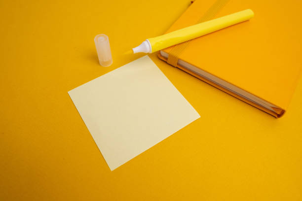 istock Note stickers on a colored background. Place for text. Business, time concept 2156899017