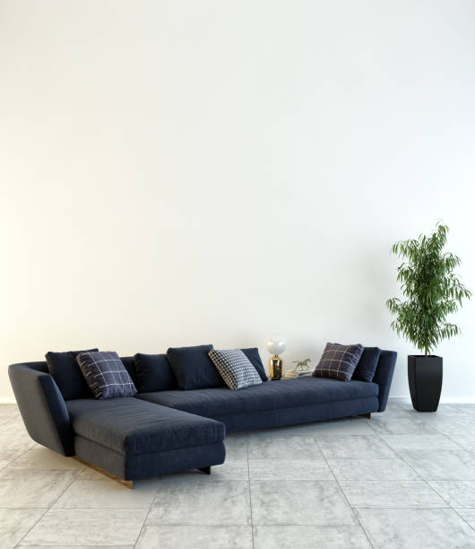 istock Large luxury modern bright interiors Living room mockup illustration 3D rendering image 2156901729