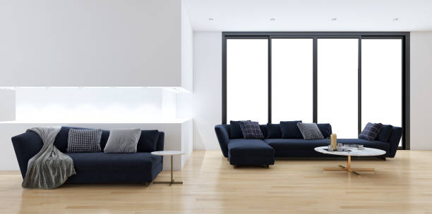 istock Large luxury modern bright interiors Living room mockup illustration 3D rendering image 2156901985
