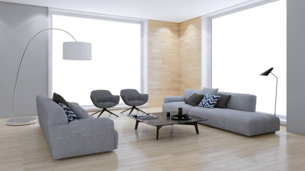 istock Large luxury modern bright interiors Living room mockup illustration 3D rendering image 2156902092