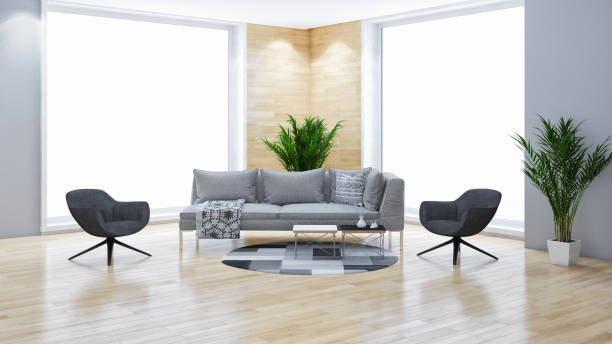 istock Large luxury modern bright interiors Living room mockup illustration 3D rendering image 2156902102