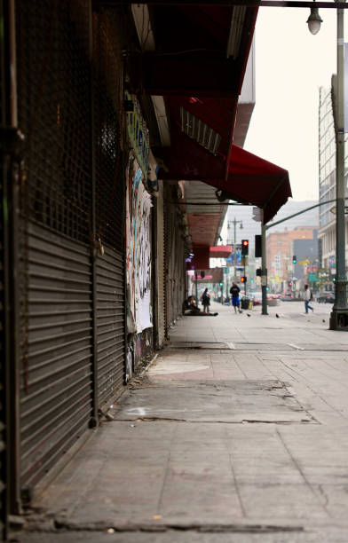 istock Downtown city street at sunrise 2156903457