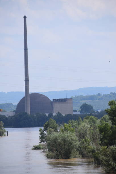 istock nuclear power plant at the flood 2156904302