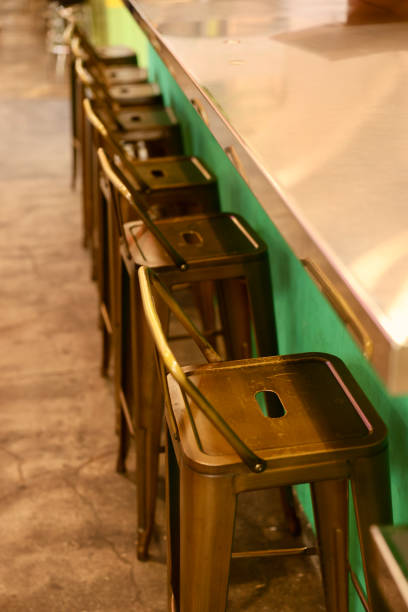 Old fashioned farmhouse metal bar stools