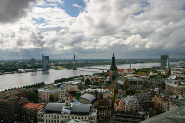 istock Riga city Latvia aerial view 2156905791