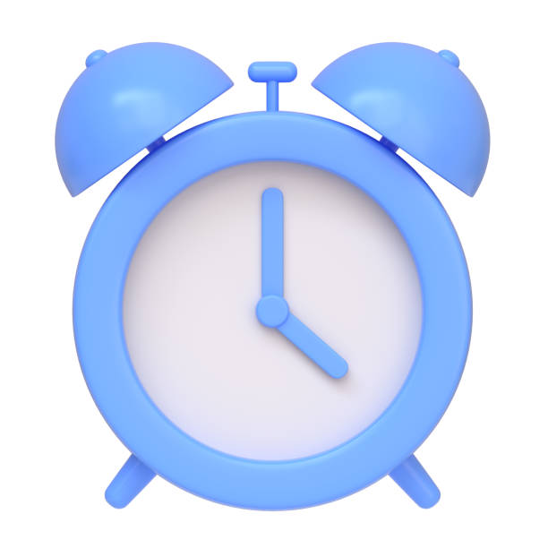 istock Classic blue alarm clock isolated on a white background 2156906160