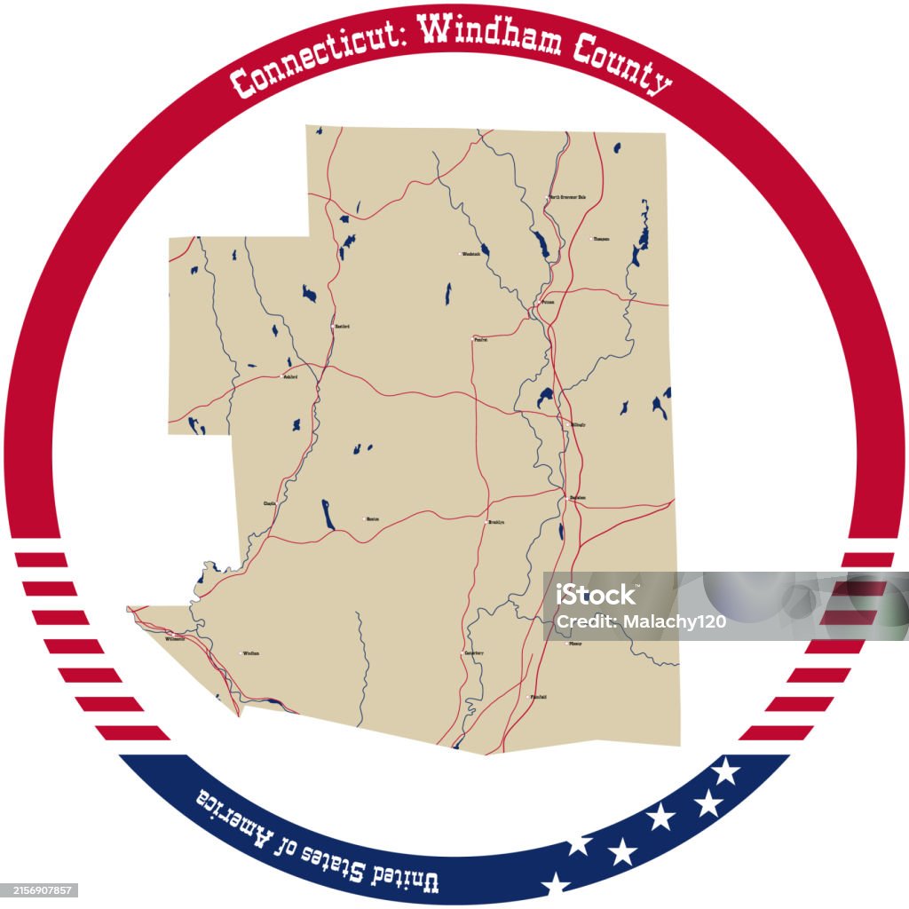米国コネチカット州ウィンダム郡の地図を円で囲みました アメリカ合衆国のベクターアート素材や画像を多数ご用意 アメリカ合衆国
