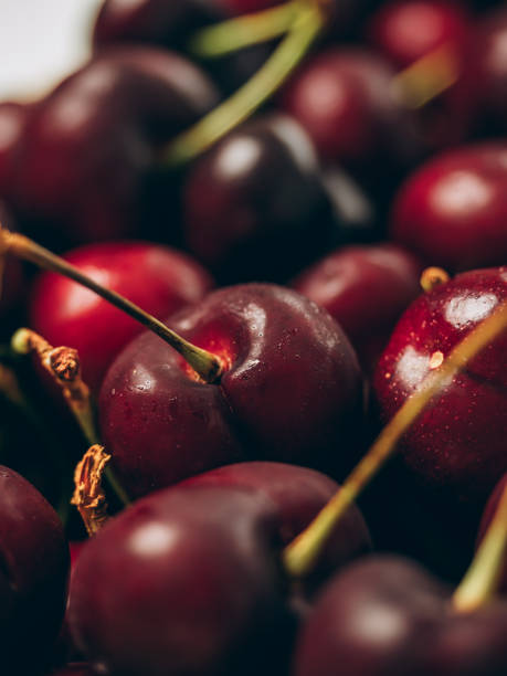 istock Fresh ripe sweet cherry background closeup 2156911047