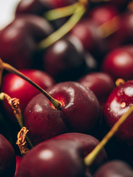 istock Fresh ripe sweet cherry background closeup 2156911052