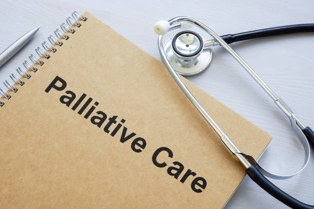 istock A book about palliative care and a medical stethoscope. 2156913795