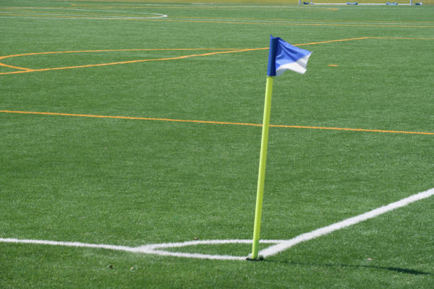 Corner post in a soccer stadium